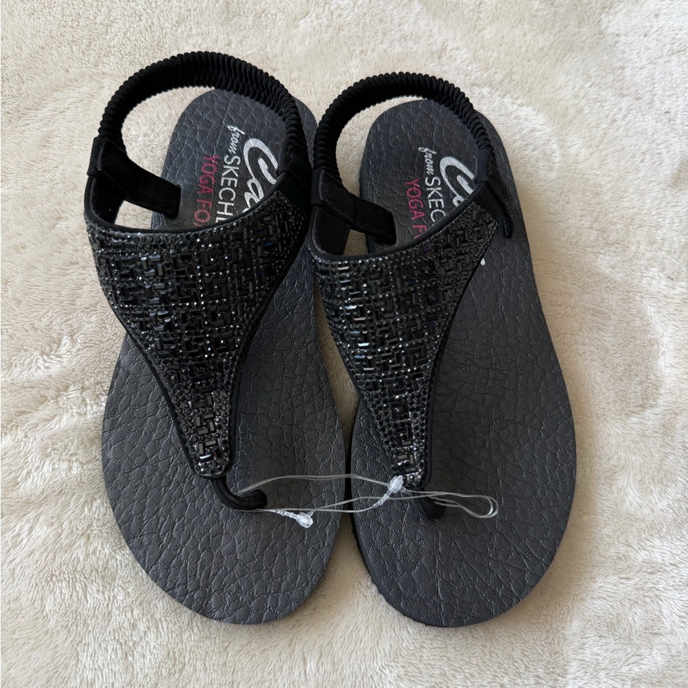 Skechers Women's Glitter Black Sandals